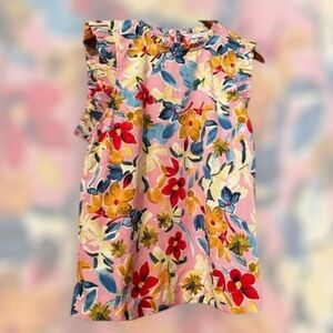 STACCATO The Julianna Floral Top Colorful Floral Ruffle Top Sz M Women